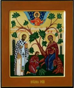 Рукописная икона Беседная Божия Матерь