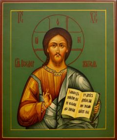 Рукописная икона Спас Вседержитель под старину 40 (Размер 21*25 см)