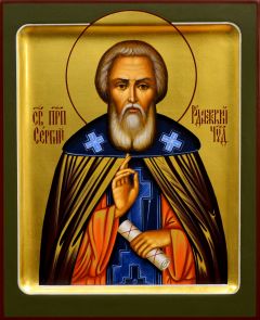 Рукописная икона Сергий Радонежский 13 