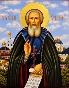 Рукописная икона Сергий Радонежский 36
