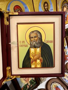 Рукописная икона Серафим Саровский 6 