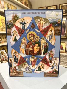 Рукописная икона Неопалимая Купина 23