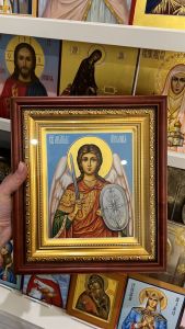 Рукописная икона Архангел Михаил 44