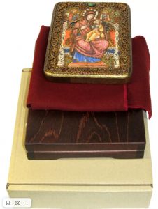 Икона ручной работы Всецарица с камнями