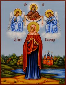 Рукописная икона Анна Пророчица