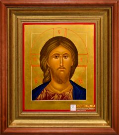 Рукописная икона Спас Вседержитель оплечный 98 (Размер 17*21 см)