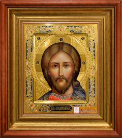 Рукописная икона Спас оплечный 39 (Размер 27*31 см)