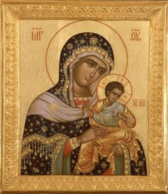 Рукописная икона Голубицкая (Голубинская, Коневская)