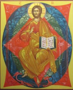 Рукописная икона Спас в Силах