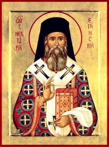 Рукописная икона Нектарий Эгинский