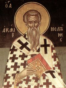 Рукописная икона Акакий Мелитинский