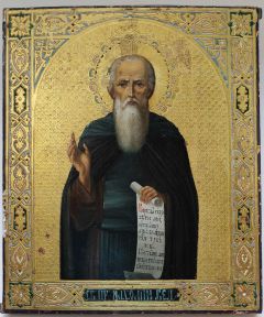 Рукописная икона Пахомий Великий
