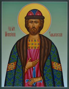 Рукописная икона Меркурий Смоленский