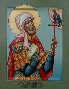Рукописная икона Лонгин Сотник