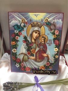 Рукописная икона Неувядаемый Цвет масло 26