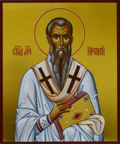 Рукописная икона Ириней Лионский