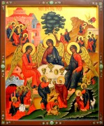 Рукописная икона Святая Троица 27 