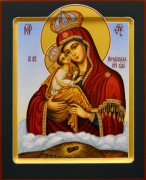 Рукописная икона Почаевская