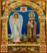 Рукописная икона Ангел Хранитель и Илия Пророк