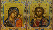 Рукописная венчальная пара с резьбой и золотом 40
