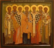 Рукописная икона Херсонесские святители