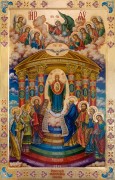 Рукописная икона Семи столбовая (Семистолпная)