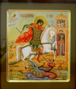 Рукописная икона Чудо Георгия о змие, ковчег