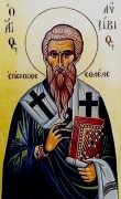 Рукописная икона Авксивий епископ Солийский