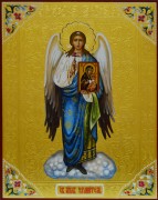 Рукописная икона Ангел Хранитель с иконой Иверская