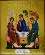 Рукописная икона Святая Троица 4