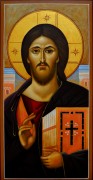 Рукописная икона Христос Пантократор Синайский